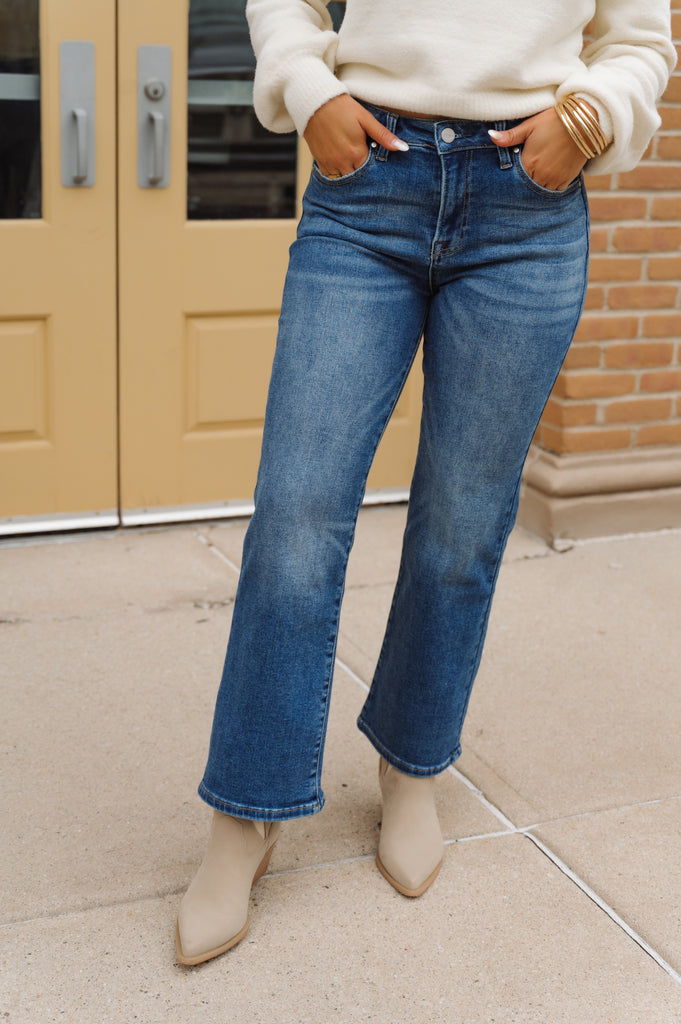 Abby High Rise Straight Jeans - BluePeppermint Boutique