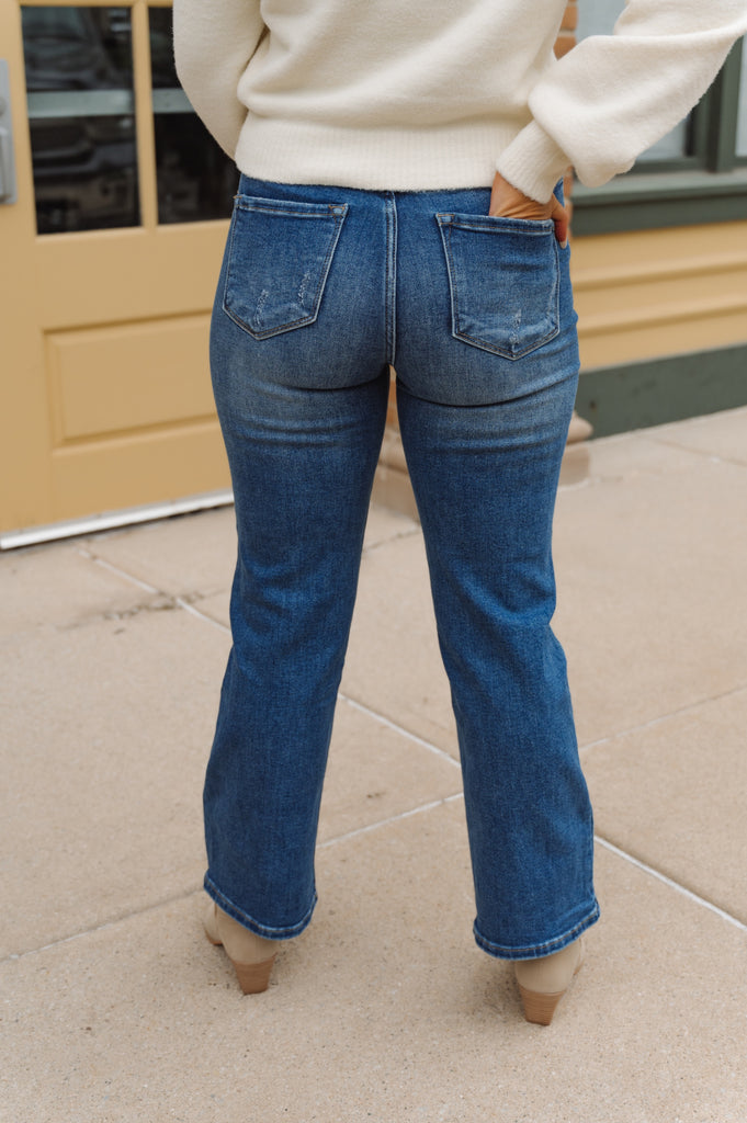 Abby High Rise Straight Jeans - BluePeppermint Boutique
