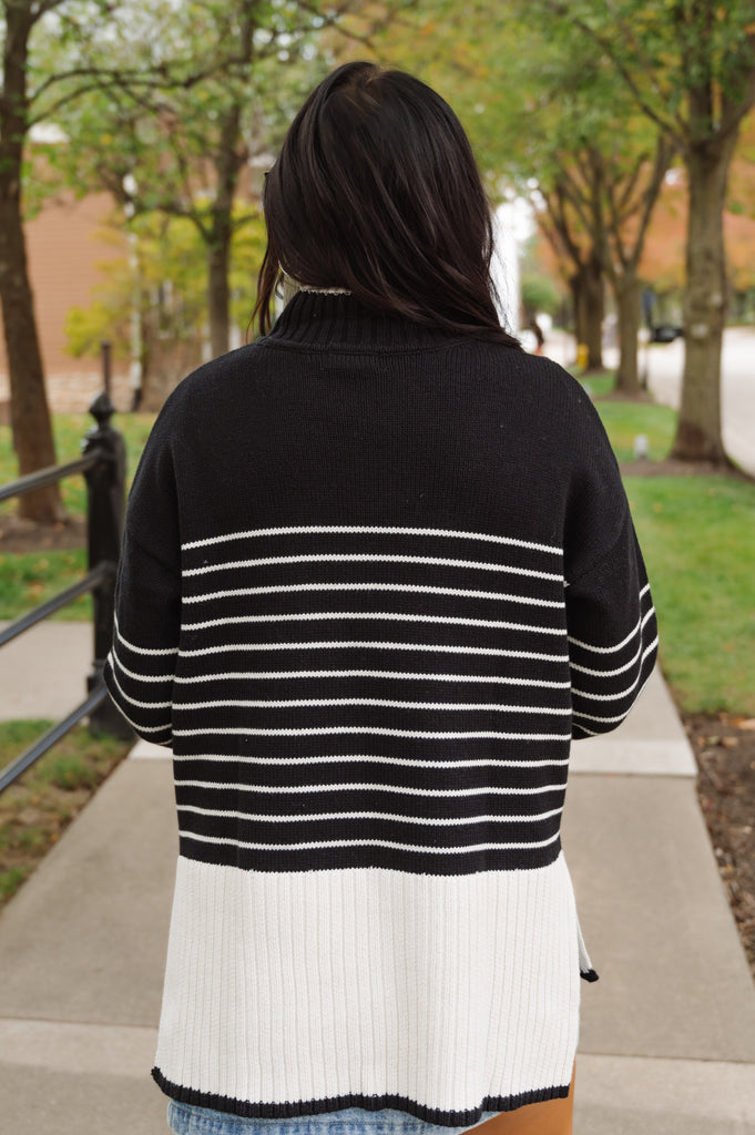 Lucy Striped Rib Knit Sweater - BluePeppermint Boutique