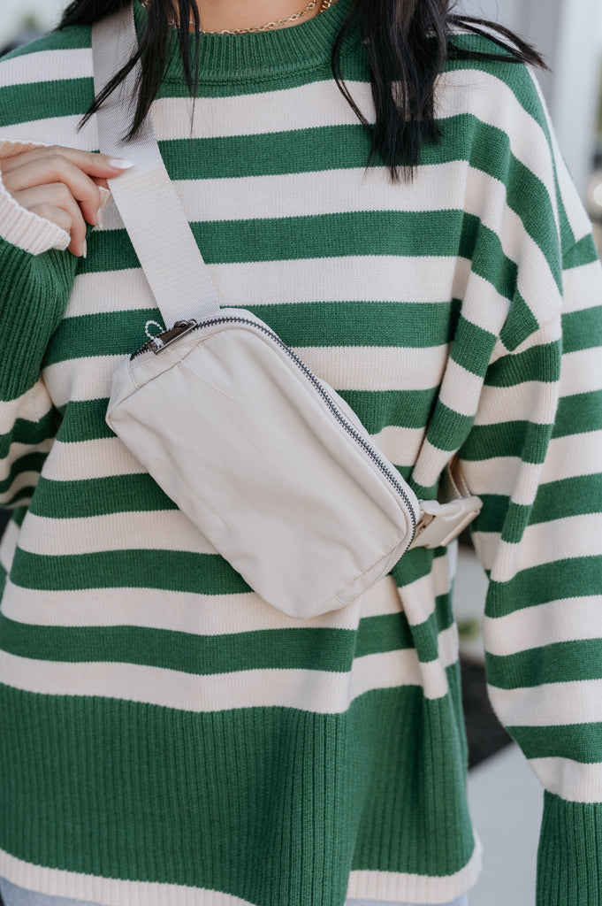 Roam Nylon Sling Belt Bag-Almond - BluePeppermint Boutique