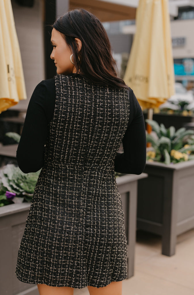 Margo Metallic Tweed Dress - BluePeppermint Boutique