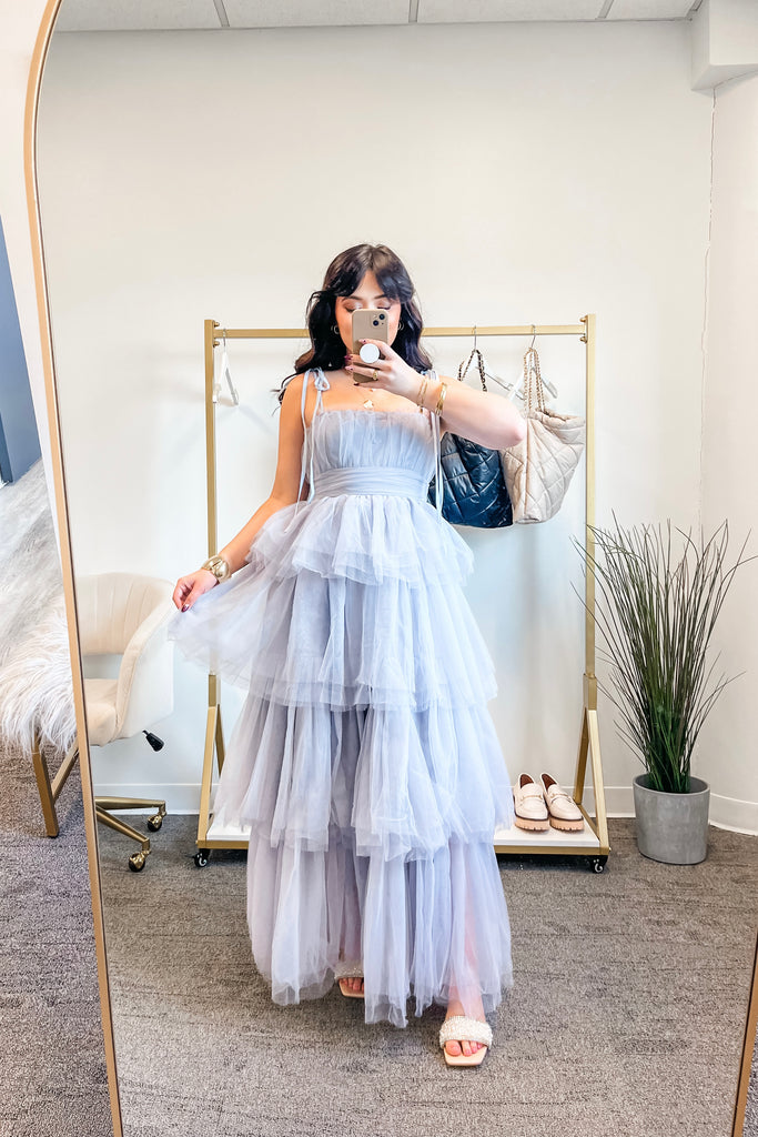 Reece Tiered Mesh Ruffled Dress - BluePeppermint Boutique
