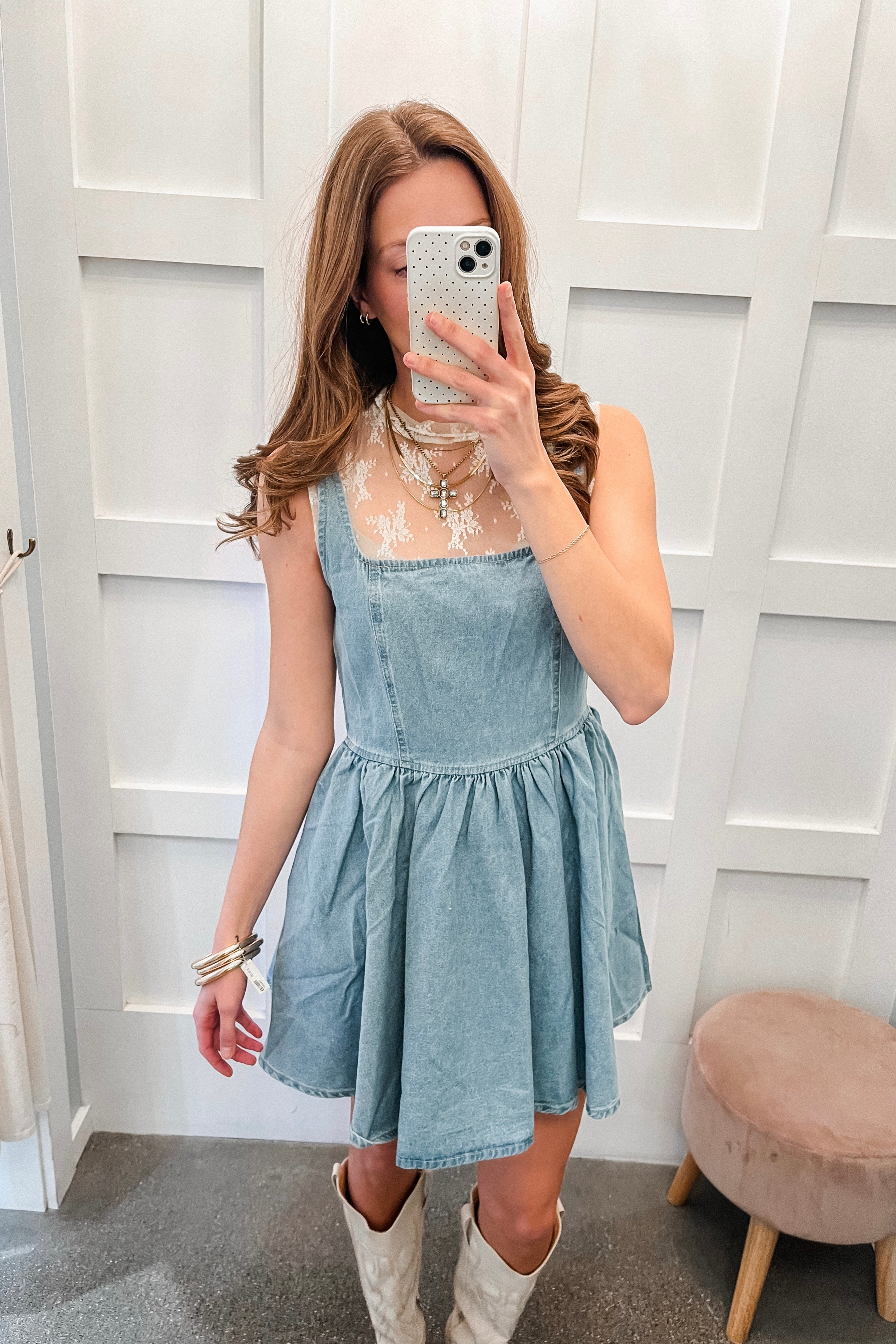little denim dress Kick a Little Mini Dress - Denim