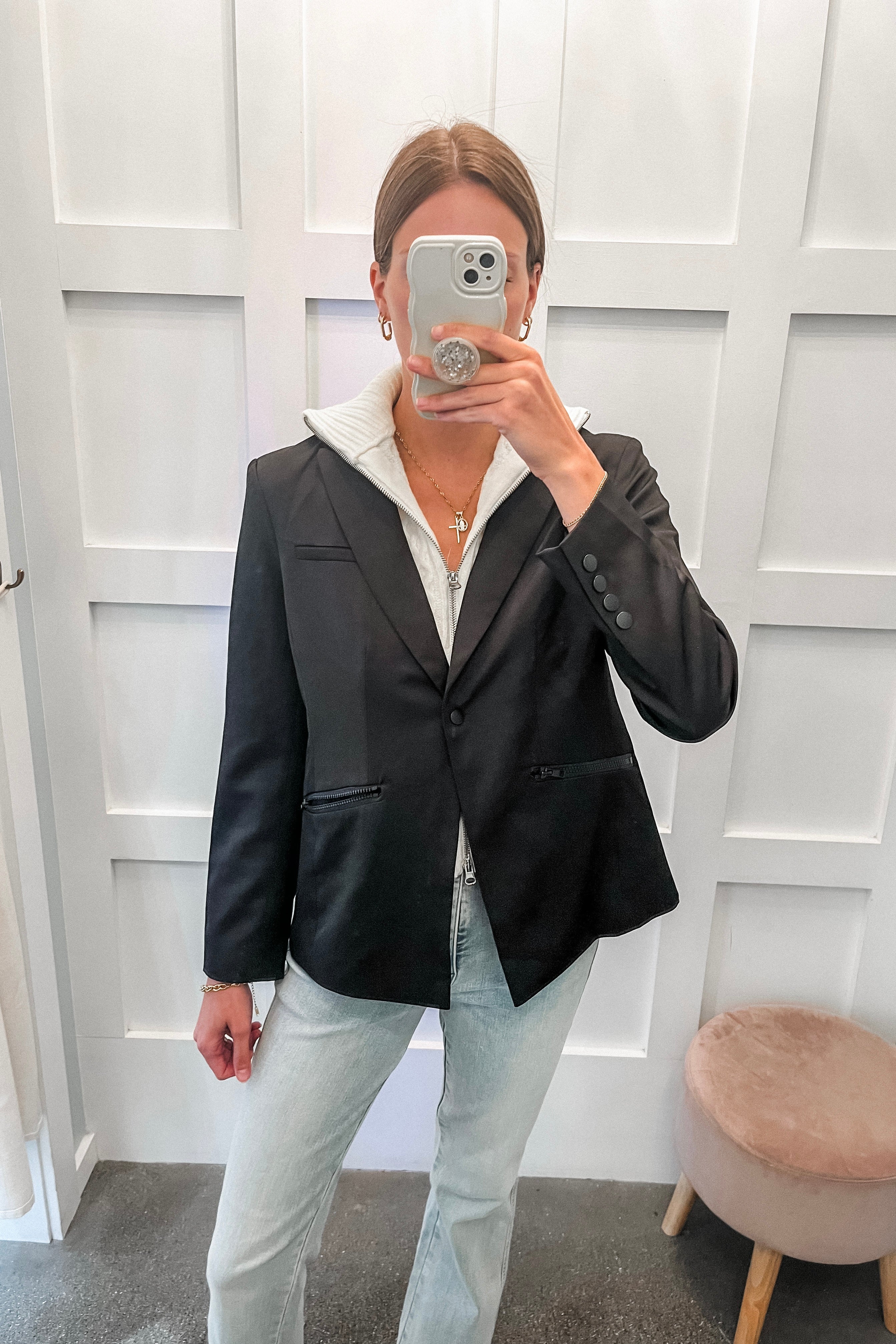 dress shirt and sweater combo Brinkley Blazer Sweater Combo-FINAL SALE Black / Small