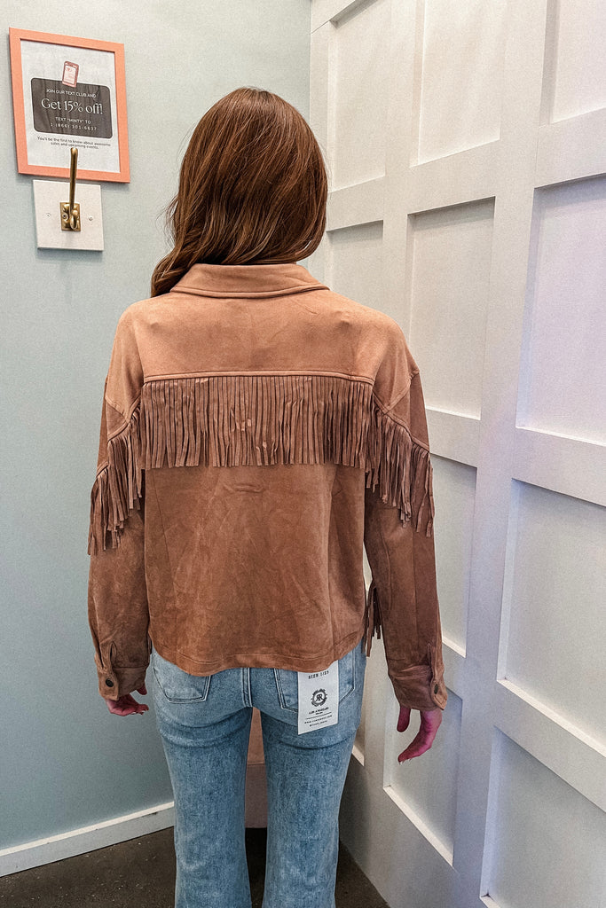 Desert Suede Button Down - BluePeppermint Boutique