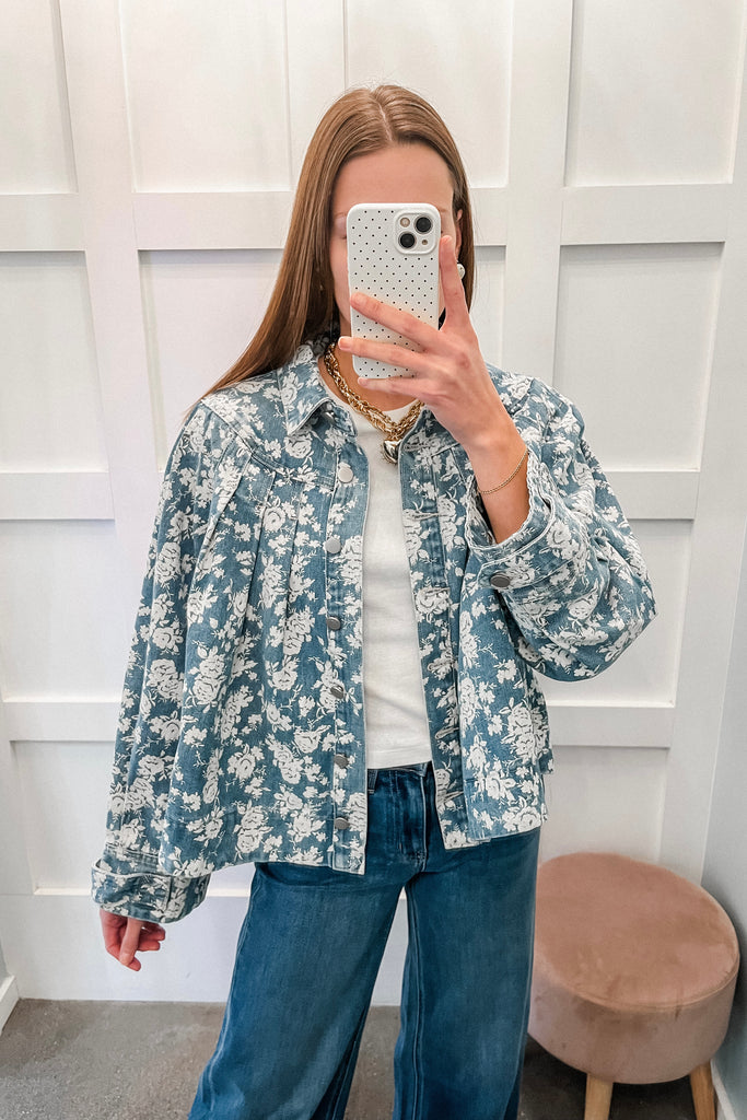 floral denim jacket