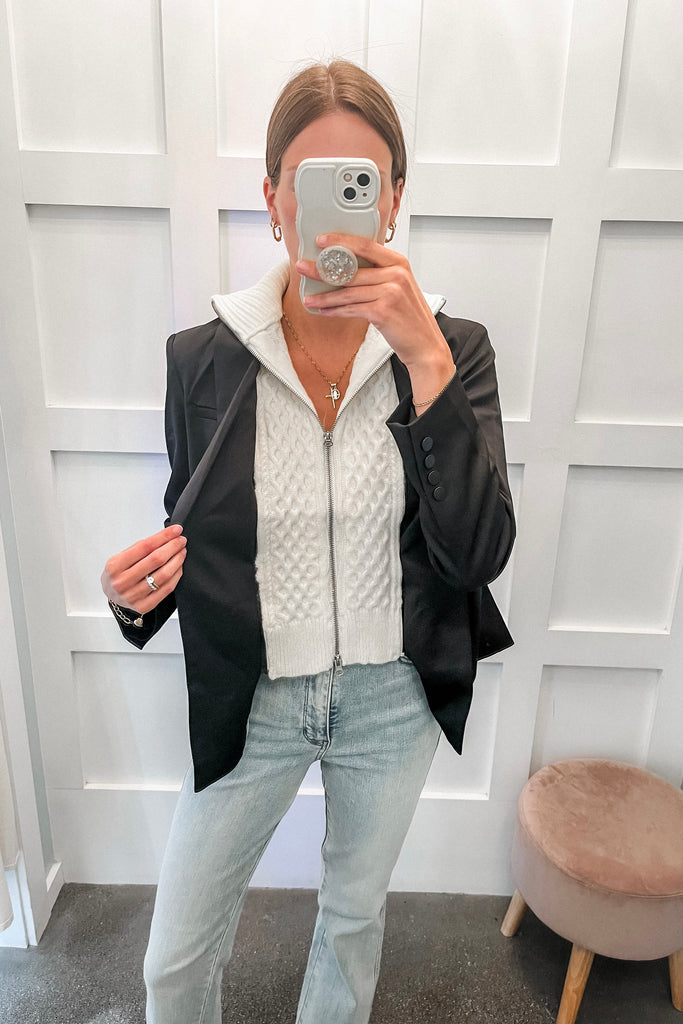 Brinkley Blazer Sweater Combo - BluePeppermint Boutique