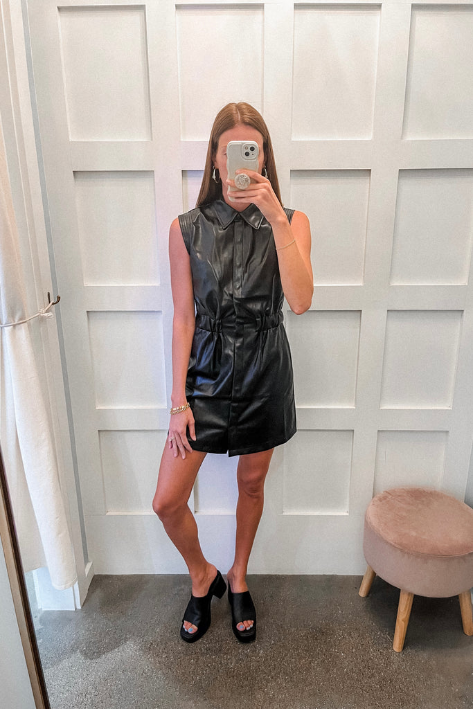 Rocky Leather Dress - BluePeppermint Boutique