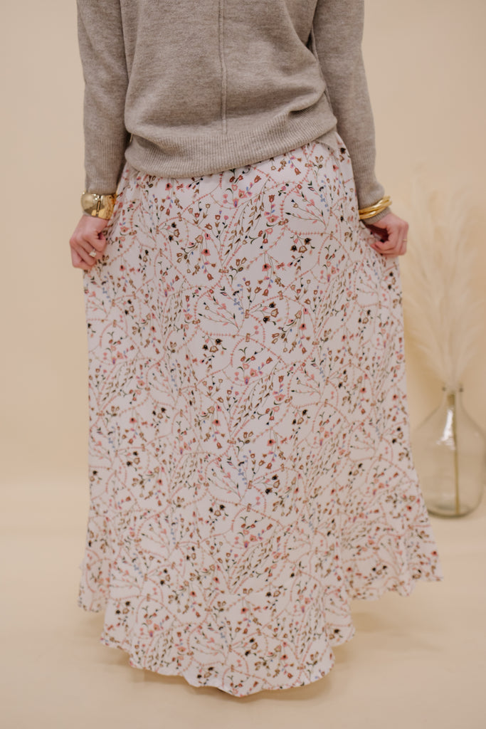 Button Floral Print Maxi Skirt - BluePeppermint Boutique