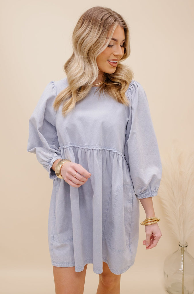 Becca Mineral Washed BabyDoll Dress - BluePeppermint Boutique
