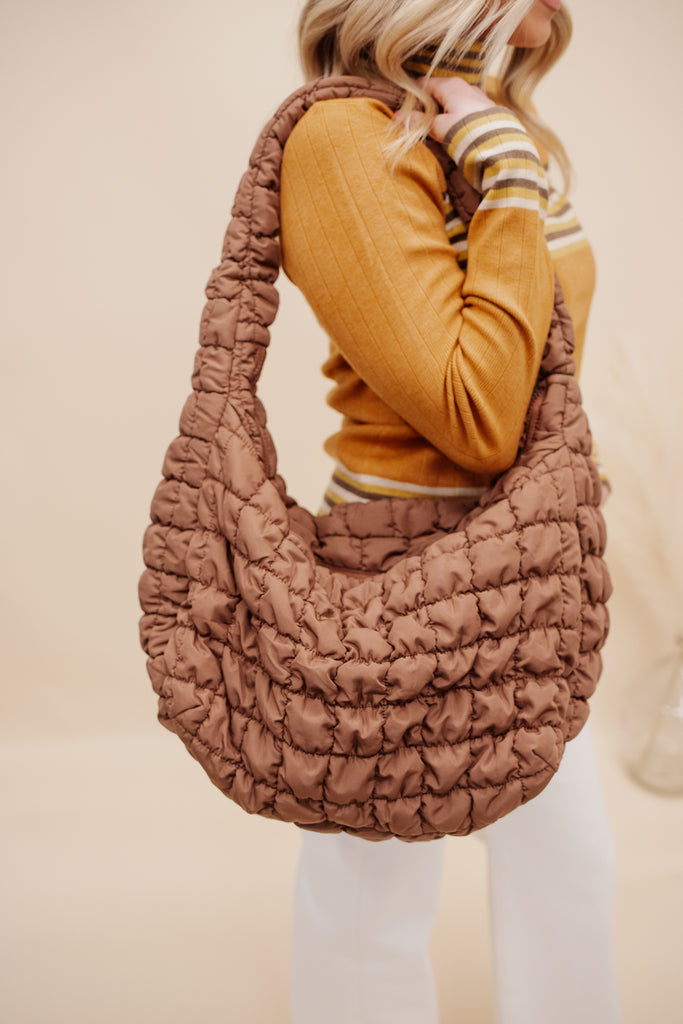 Cora Quilted Puffer Tote - BluePeppermint Boutique