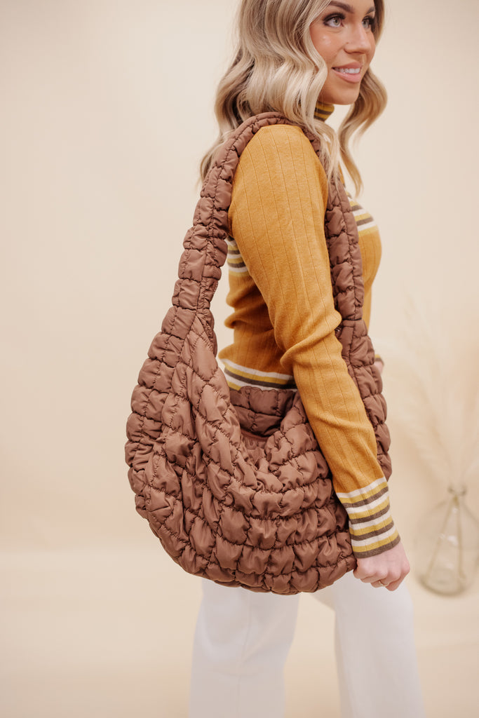 Cora Quilted Puffer Tote - BluePeppermint Boutique