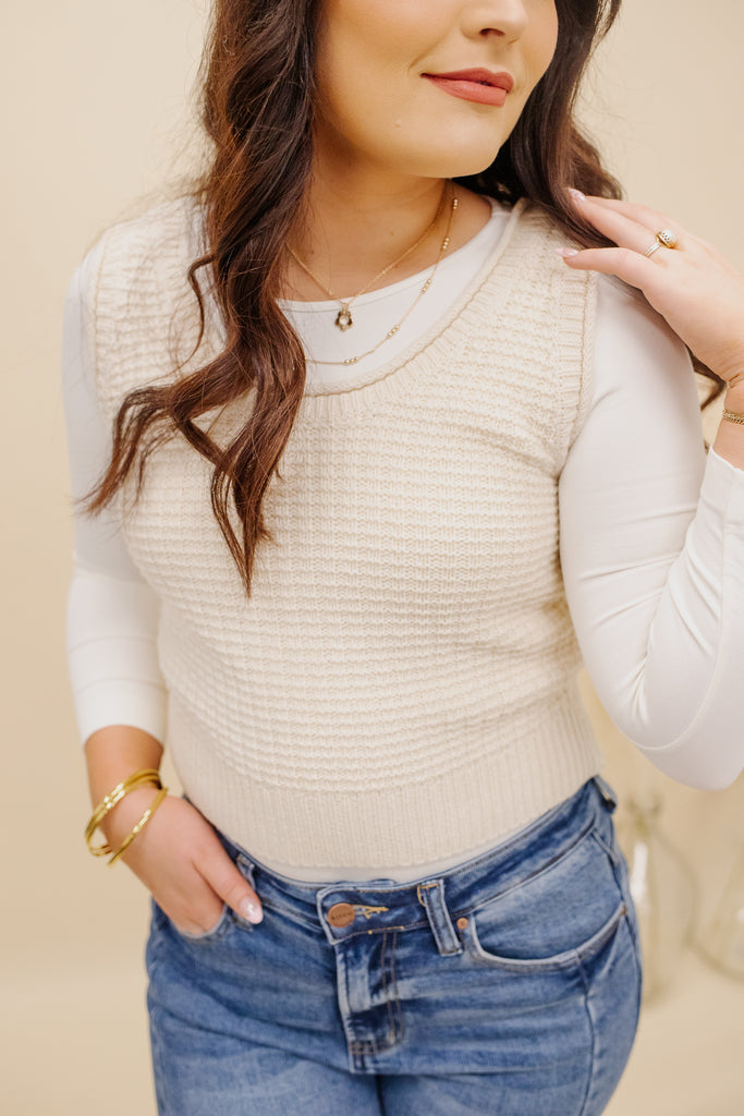 Tia Textured Sweater Top - BluePeppermint Boutique