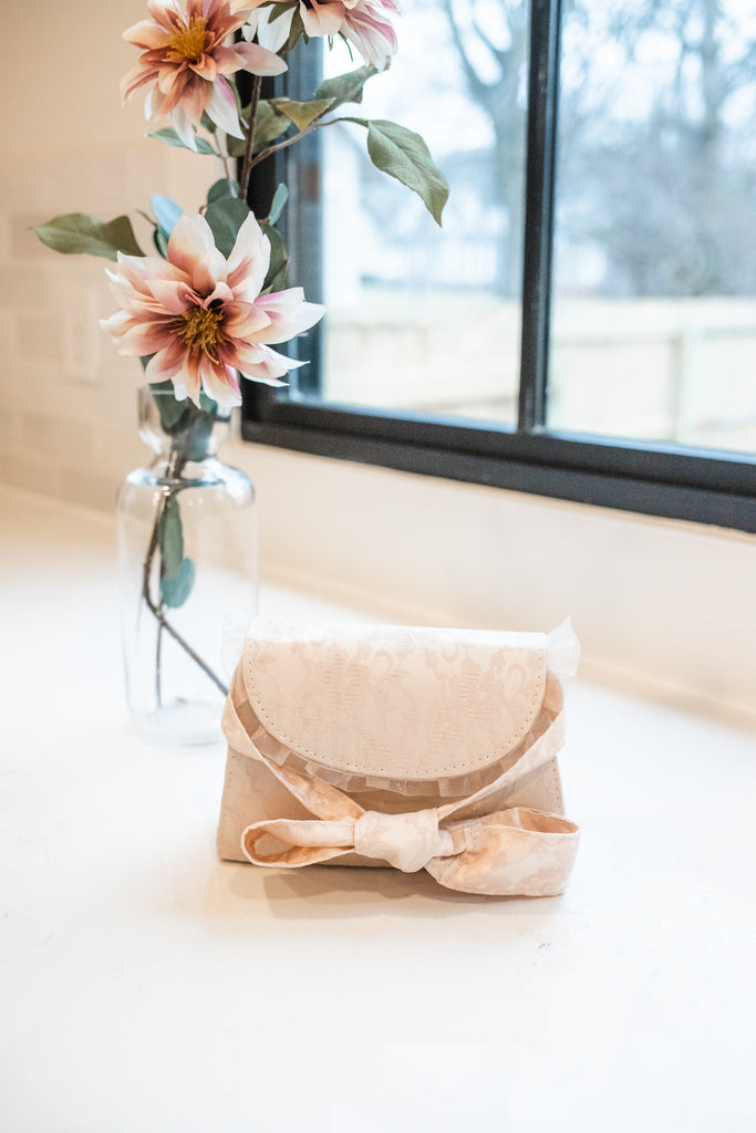 Lace Pearl Bow Shoulder bags - BluePeppermint Boutique