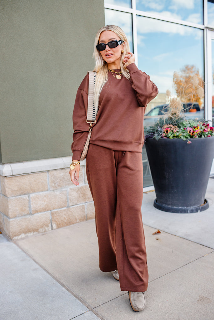 brown scuba lounge pants