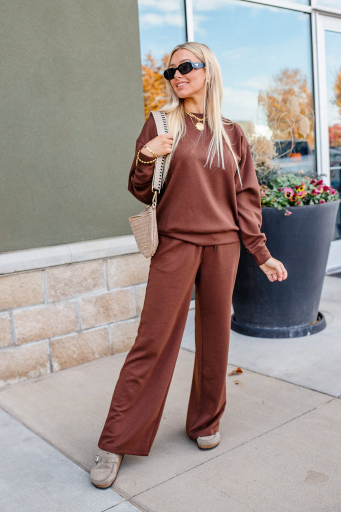 brown scuba crewneck pullover