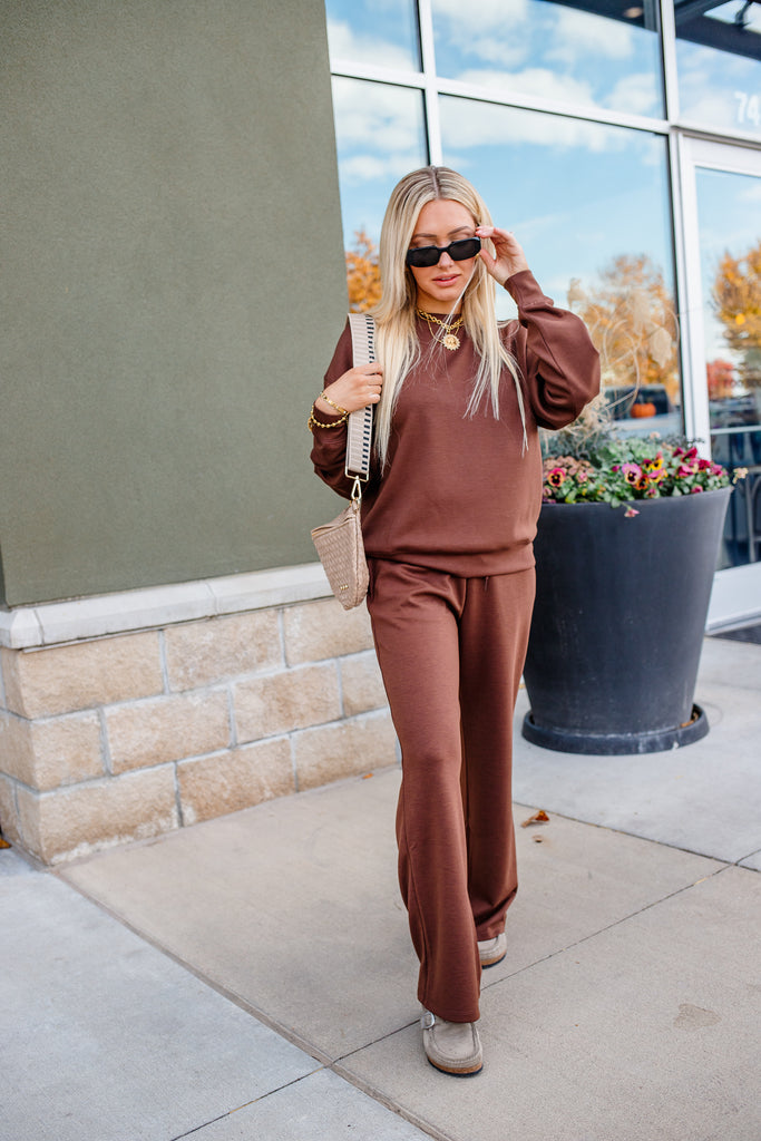 brown scuba lounge pants