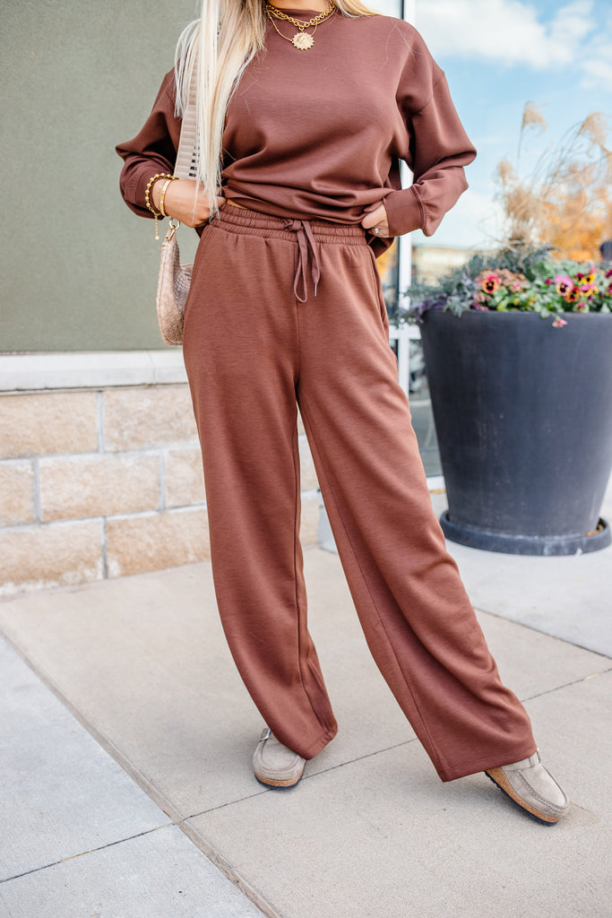 brown scuba lounge pants