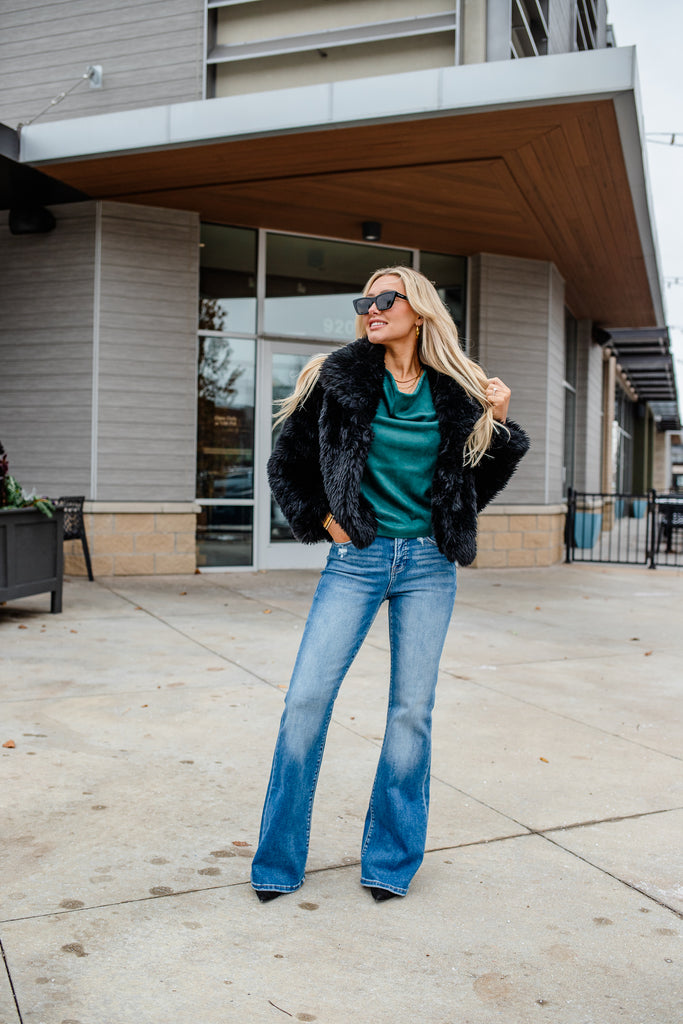 green suede cowl neck halter tank top