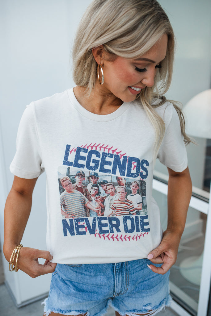 Baseball Legends Never Die Graphic Tee - BluePeppermint Boutique
