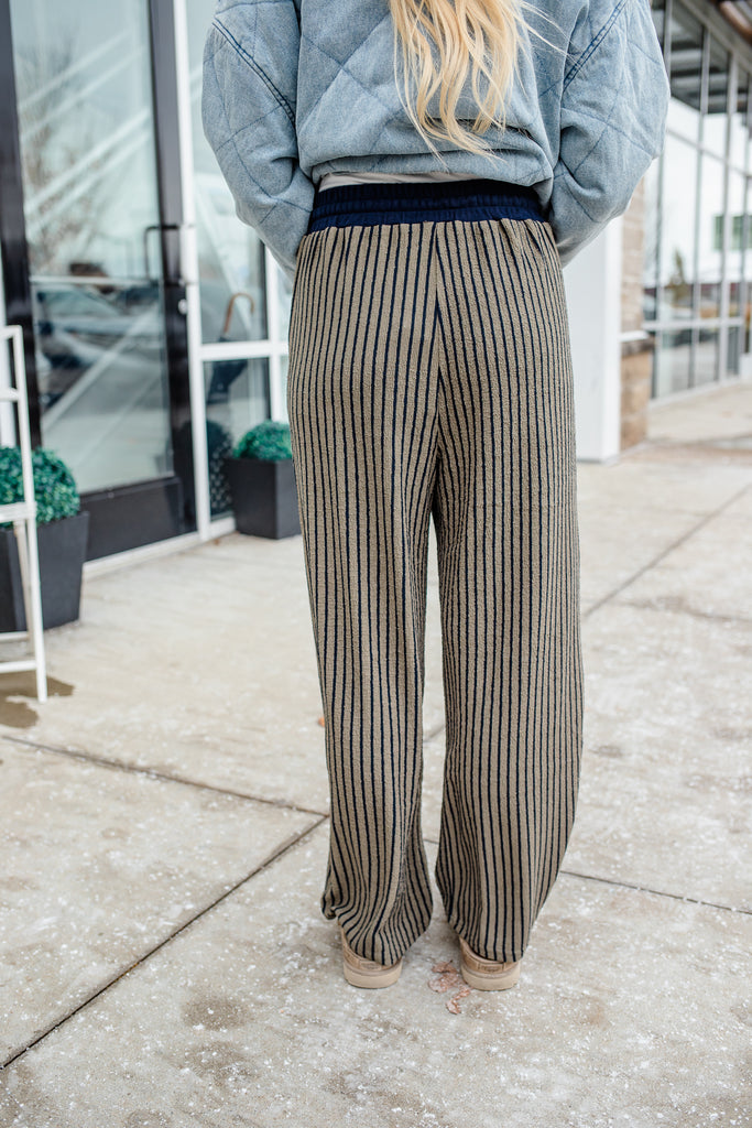 striped terry lounge pants