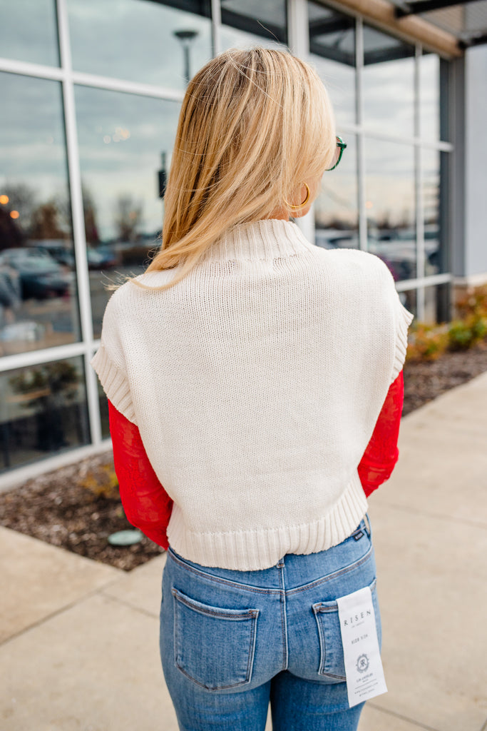 candy cane knit sweater vest