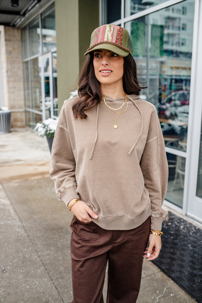 lightweight brown hoodie