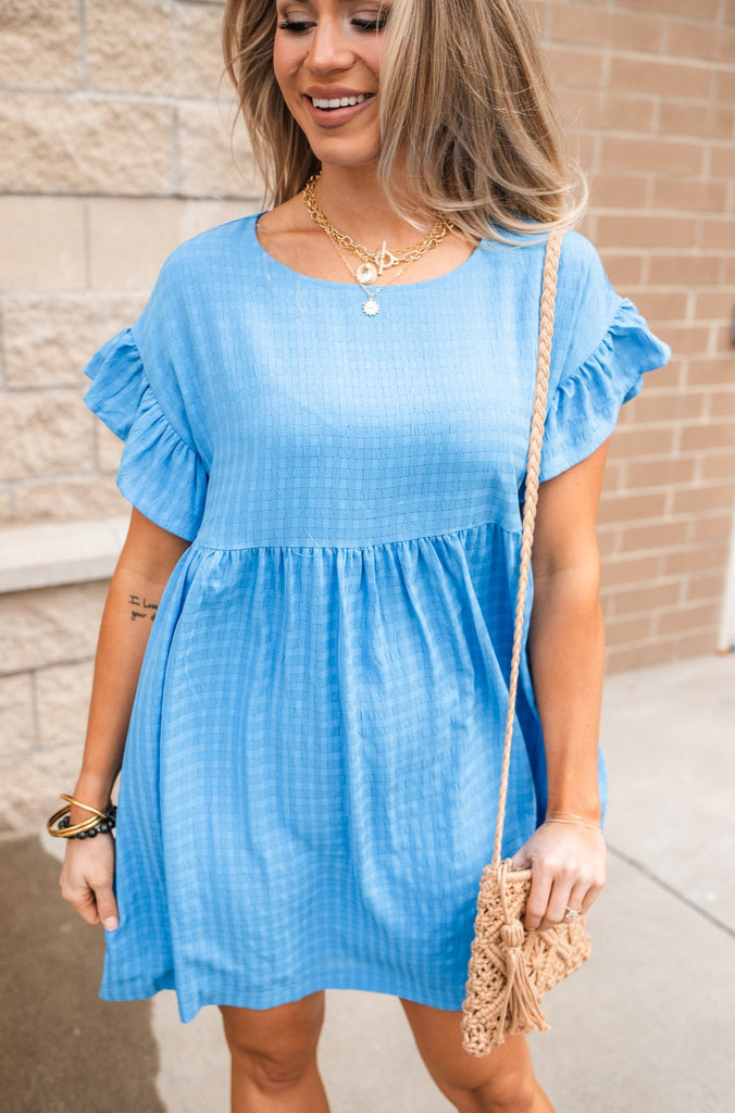 Billie Ruffle Sleeve Babydoll Dress - BluePeppermint Boutique