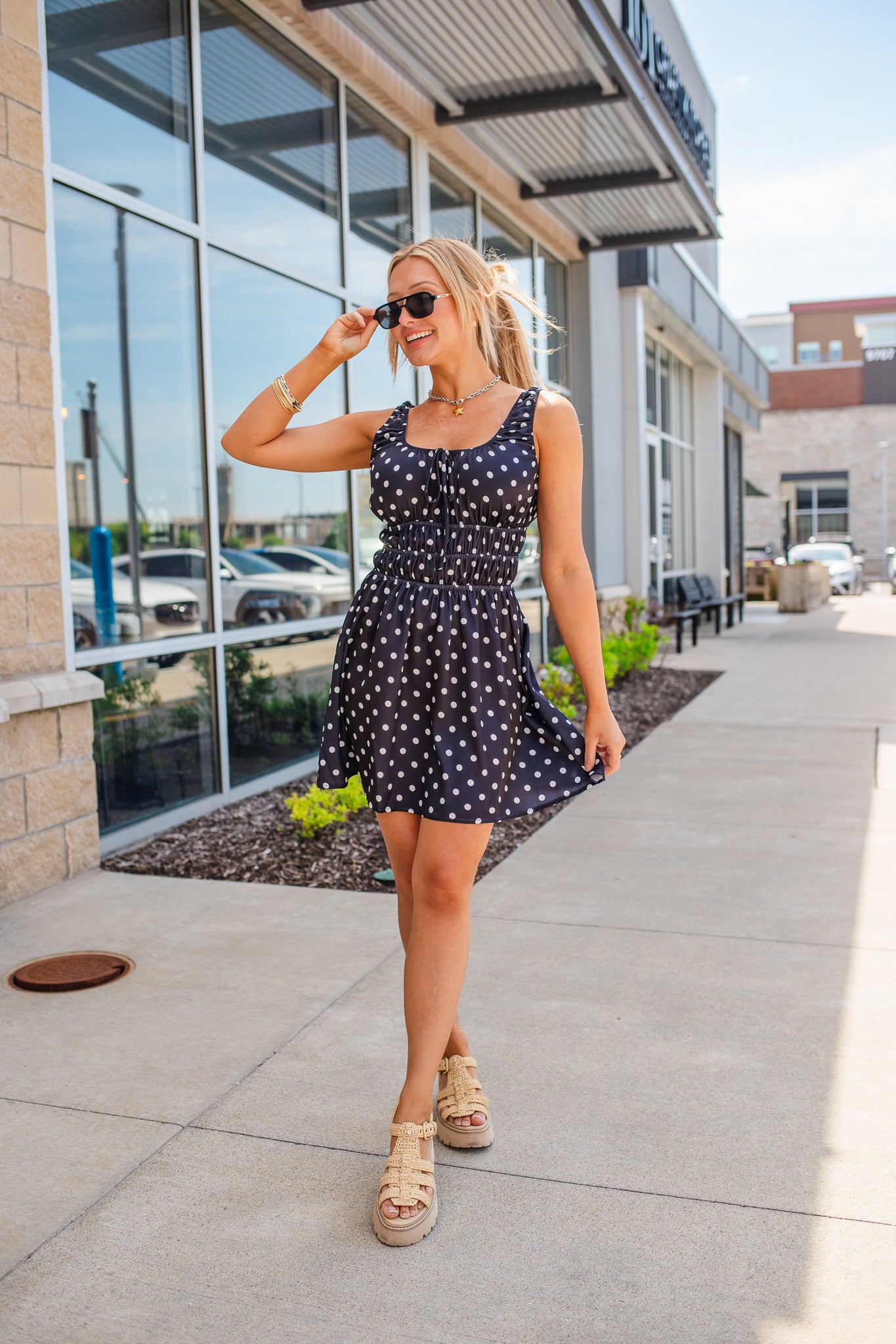 blue dot dresses Versona