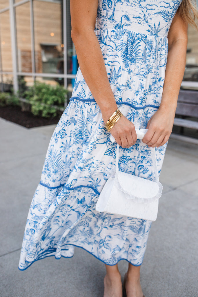 Fancy Floral Midi Dress - BluePeppermint Boutique