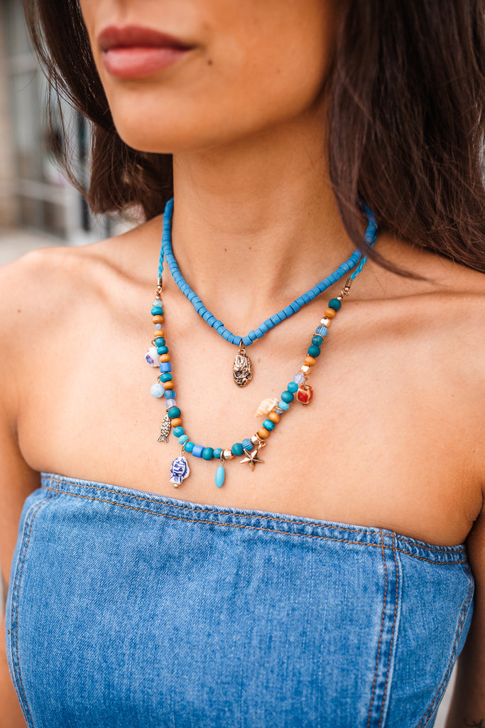 Starfish Shell Beaded Necklace Set - BluePeppermint Boutique