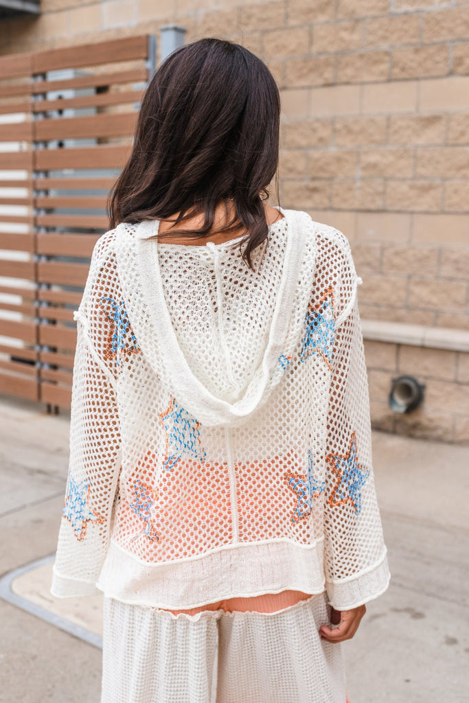 Starr Openwork Hoodie - BluePeppermint Boutique