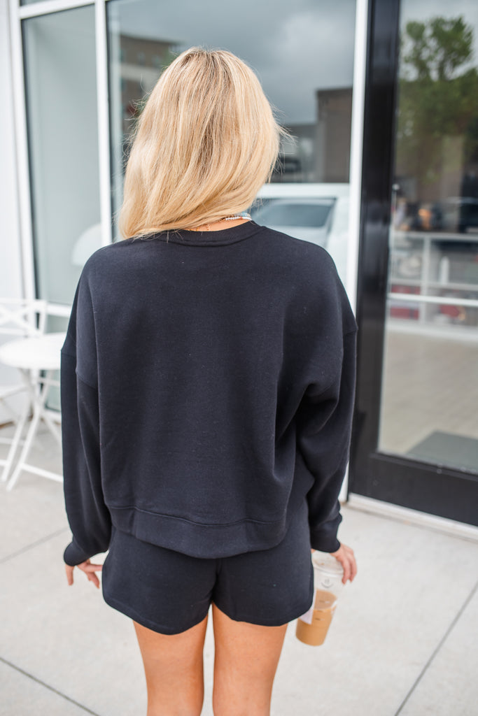 Potter Fleece Sweatshirt - Black - BluePeppermint Boutique