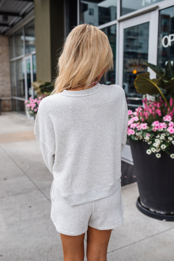Potter Fleece Sweatshirt - Heather Grey - BluePeppermint Boutique