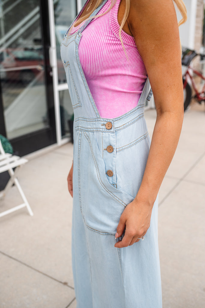 Turnaround Wide Leg Overalls - BluePeppermint Boutique