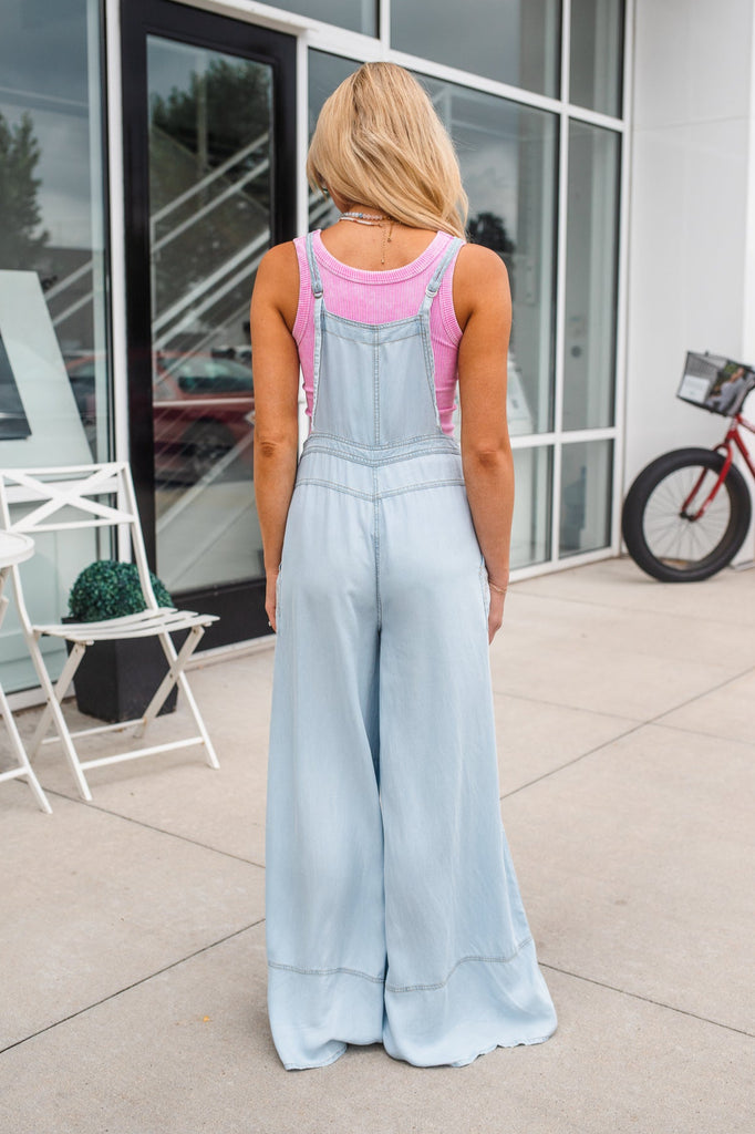 Turnaround Wide Leg Overalls - BluePeppermint Boutique