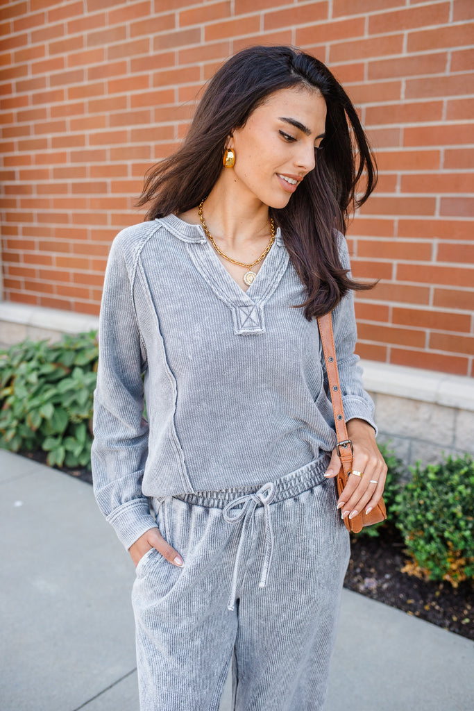 Tucker Ribbed Long Sleeve - BluePeppermint Boutique