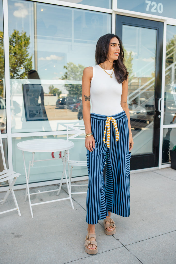 Gigi Striped Pants - BluePeppermint Boutique