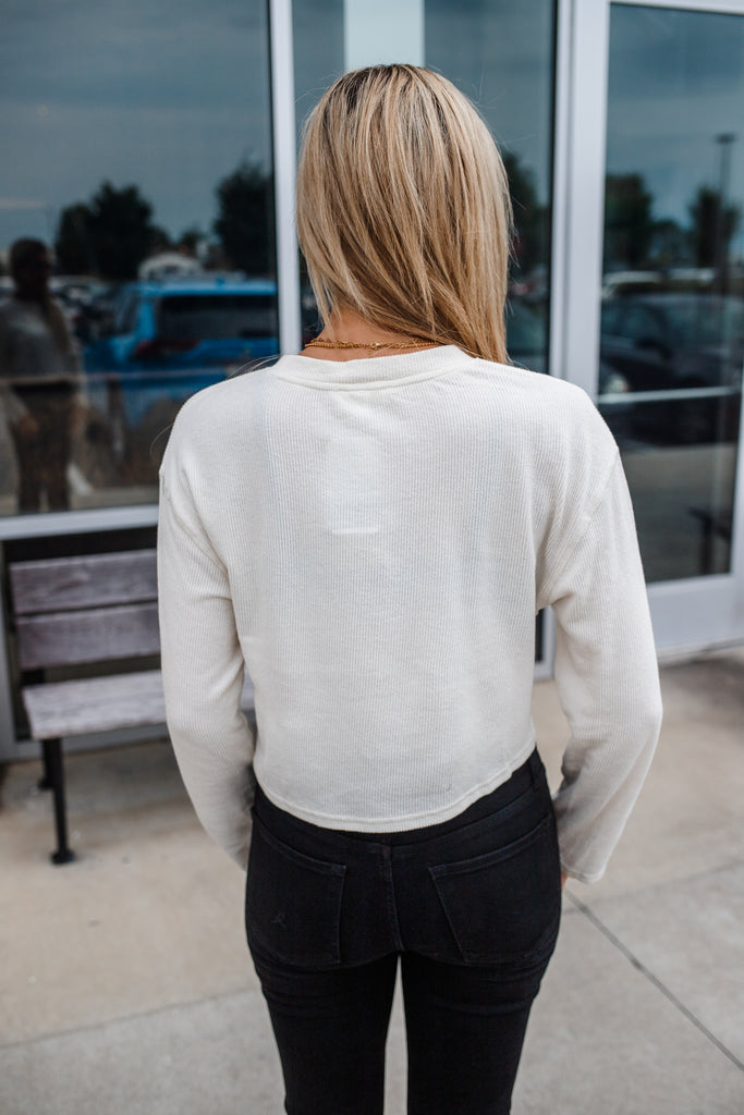 Rory Crewneck Long Sleeve Ribbed Top - FINAL SALE - BluePeppermint Boutique
