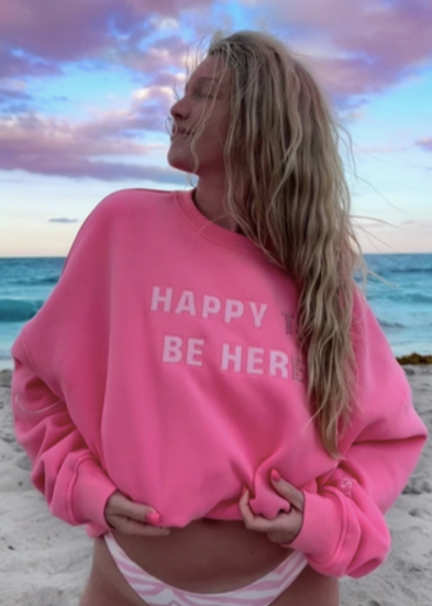 Happy To Be Here Crewneck Sweatshirt - BluePeppermint Boutique