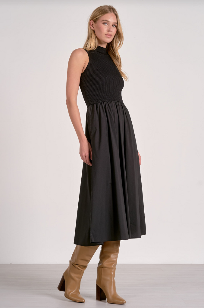 Midnight Midi Dress - Black - BluePeppermint Boutique