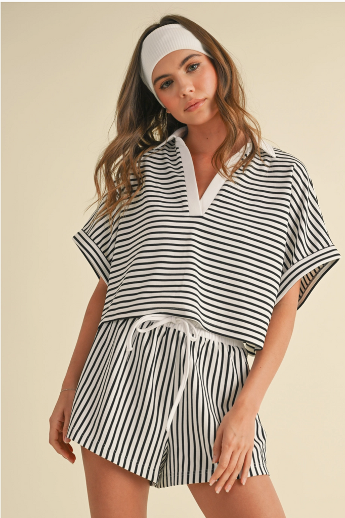 Darrow Striped Shorts - BluePeppermint Boutique