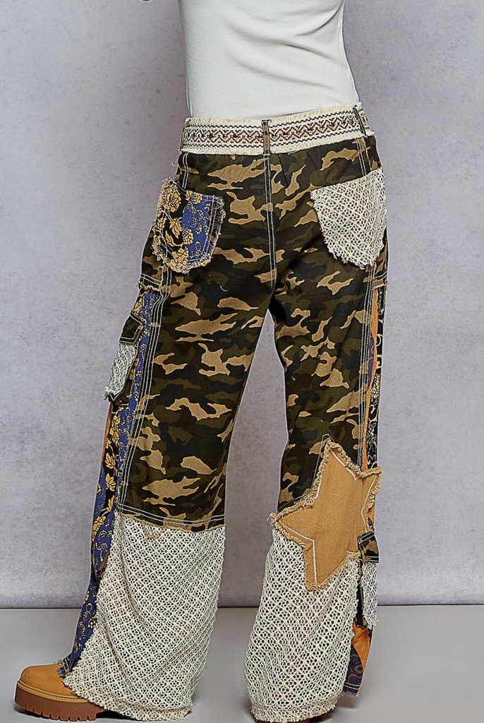 Camo Patchwork Pants - BluePeppermint Boutique