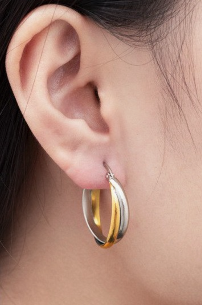 Two-Tone Cady Hoops - BluePeppermint Boutique
