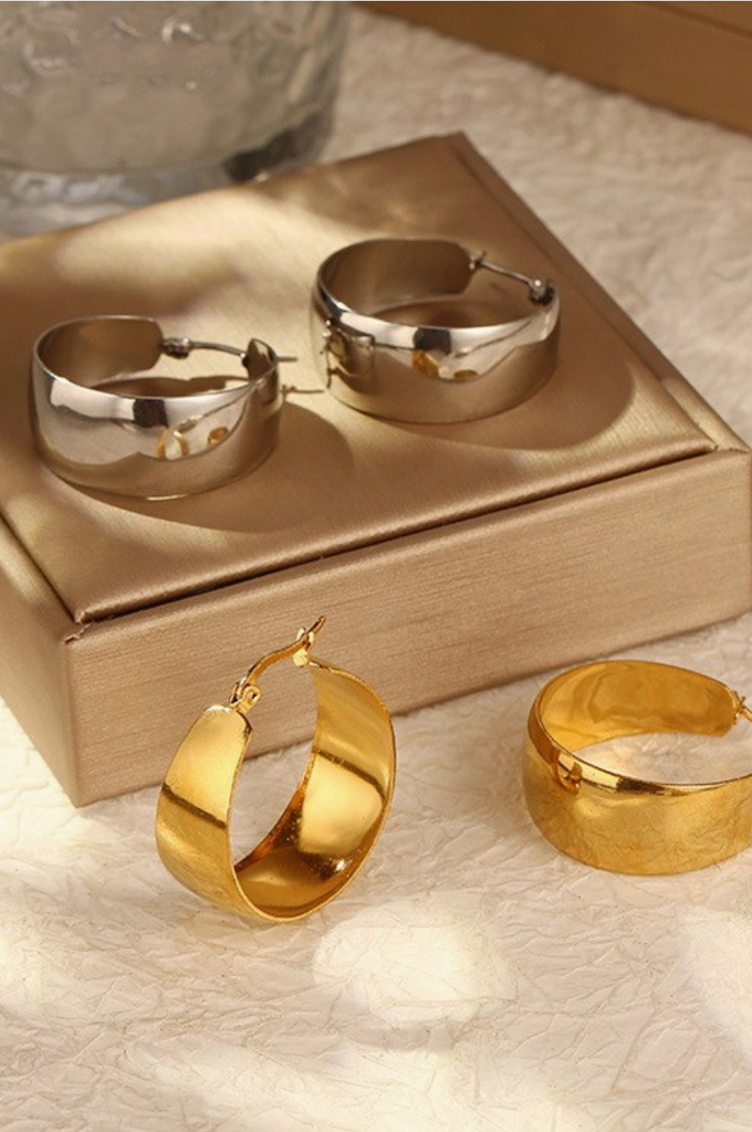 Signature Flat Hoop Earrings - BluePeppermint Boutique
