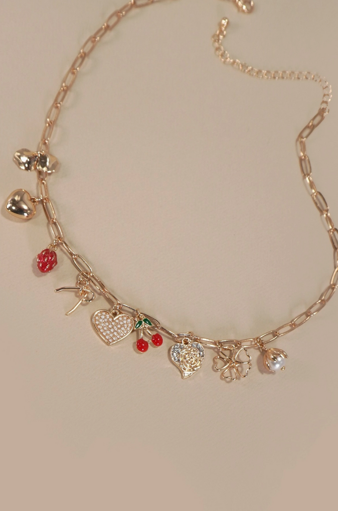 Cherry Charm Necklace - BluePeppermint Boutique