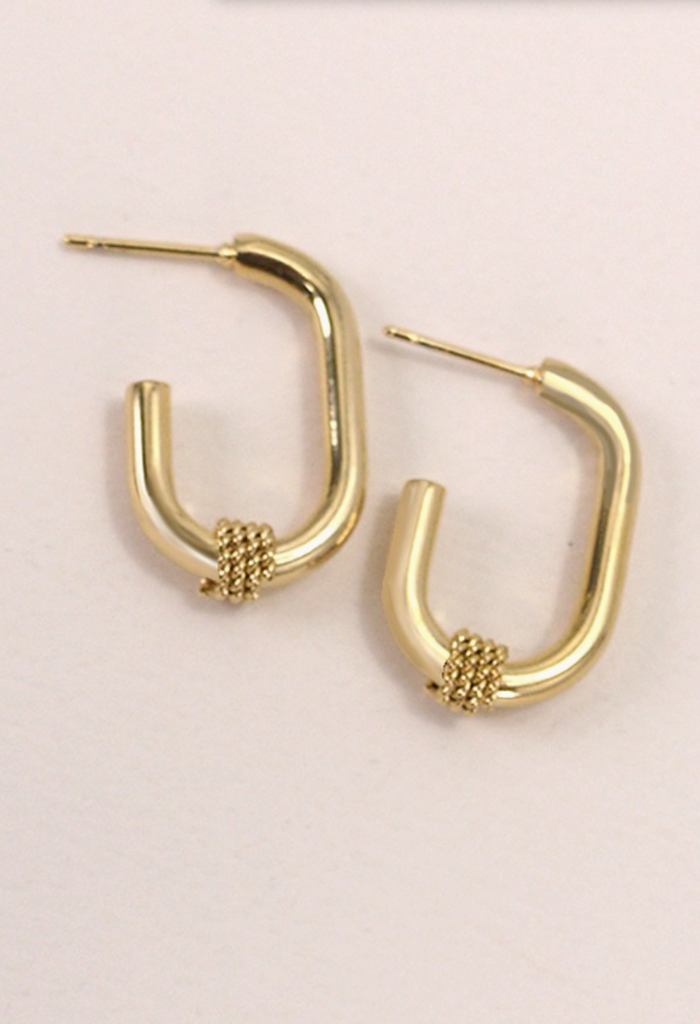 Gold U Hoops - BluePeppermint Boutique