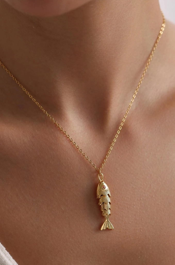 Gold Fish Necklace - BluePeppermint Boutique