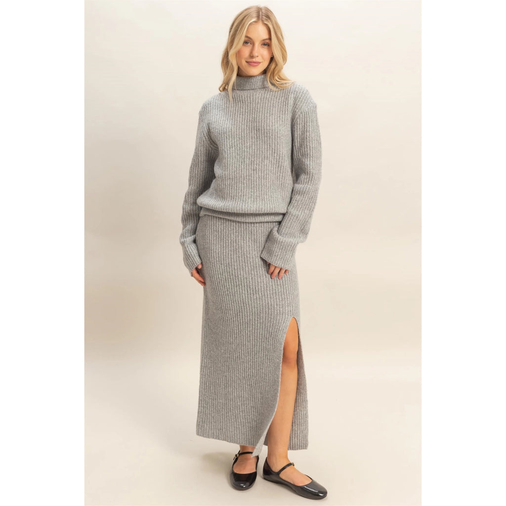 Hollie Ribbed Sweater Skirt - BluePeppermint Boutique