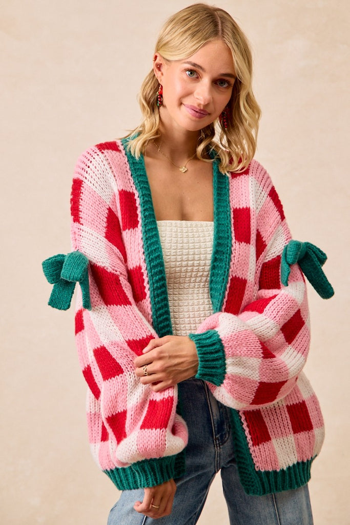 Peppermint Bow Cardigan - BluePeppermint Boutique